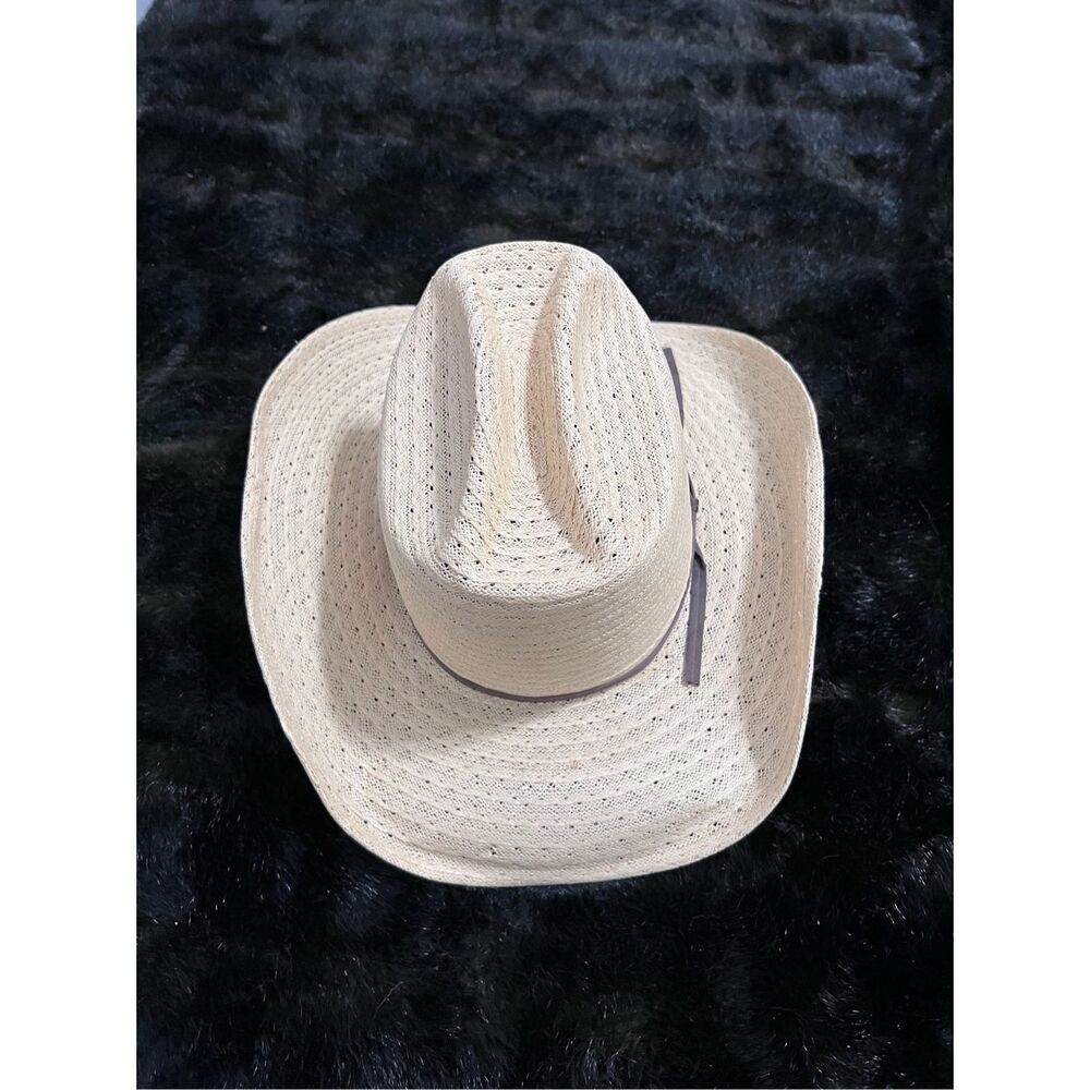 Vintage Stevens Western 6 3/4 Straw Summer Cool Weather Country Cowboy Cowgirl